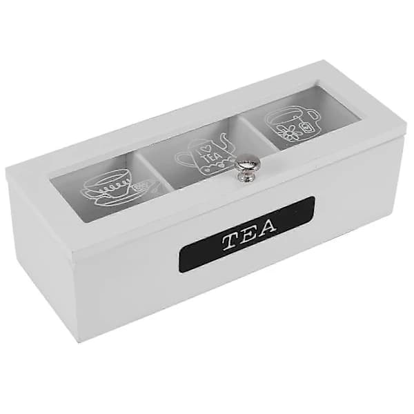 3 Fack Bambu System Te Påse Förvaringslåda Smyckeskrin Te Box Organizer Trä Sockerpaket