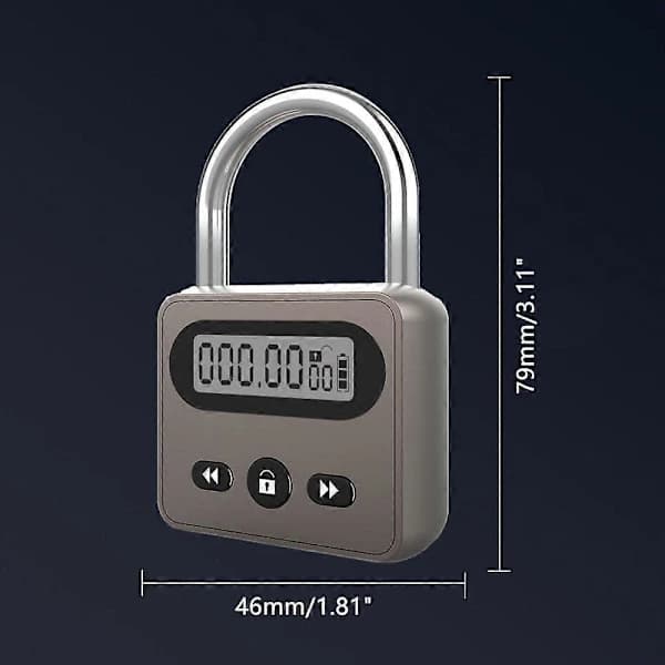 [CA] Metall Timerlås Rustfritt Stål Multifunksjonell Intelligent Hengelås Bakgrunnsbelyst Display 999 Timer