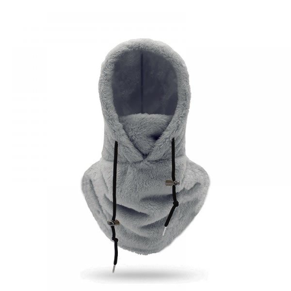 Sherpa-huppu Laskettelumaski Talvi Balaclava Kylmä sää Tuulenpitävä Säädettävä Lämmin Huppu Peite Hattu Lippis Huivi Harmaa（noin） Grå