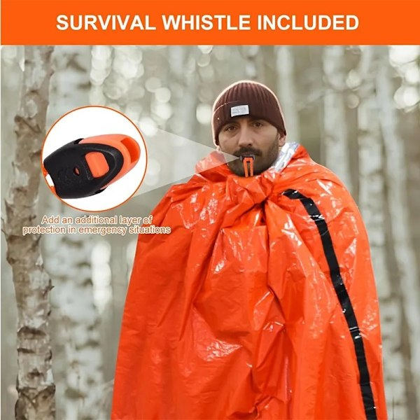 4st Utomhus Vattentät Termisk Nödsovsäck Camping Överlevnad Bivvy Sack Orange_ca Orange