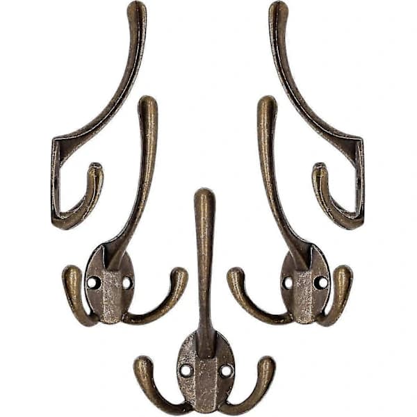 Zk-antik Vaatekoukut, Pyyhekoukut, Vaatekoukut, Hattukoukut, Messinkipronssi Design Seinäkoukut, Vintage Maalaistalo Vintage, 5 kpl:n setti