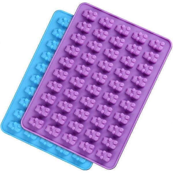 Silikoneform, 4 stk. Gummibjørne slikforme i silikone, Chokoladegummiformer med 2 dråber Non-stick silikone af fødevarekvalitet [D]
