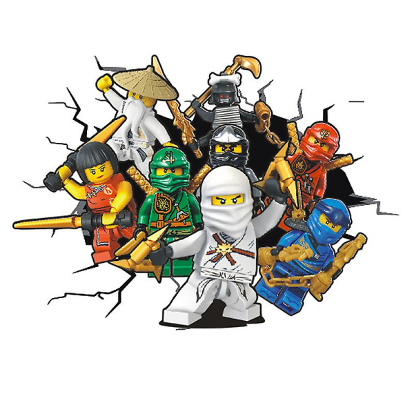 Phantom Ninja seinätarrat 3d rikkinäinen seinä Anime juliste Koristelu lastenhuone tarra Sarjakuva ovi tarra_ca