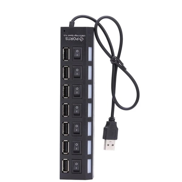 USB-hub USB-adapter Multiport Utvidelsesenhet med strømadapter