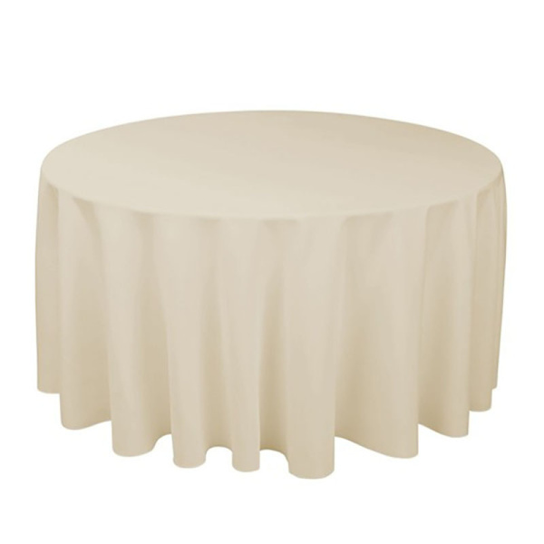 Rund duk i polyester, maskinvaskbar - Champagne
