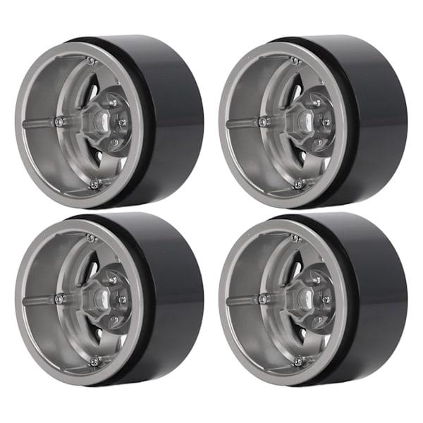 4 st RC Bil Hjulnav 2.2in 12mm Hex Drive Aluminiumlegering 36mm Tjocklek Metall Hjulnav för 1/10 Crawler Bil Silver
