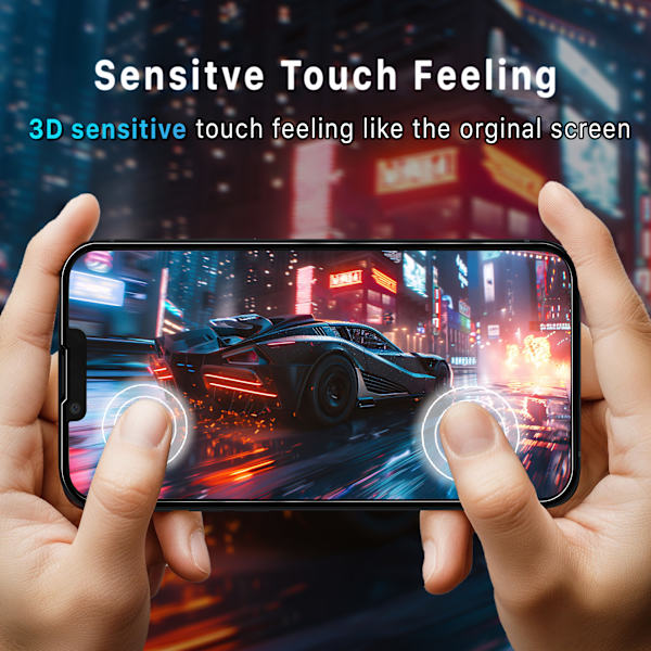 2-Pack iPhone 13 Screen Protector & 2-Pack Lens Protector - Tempered Glass 9H - Super Quality 3D