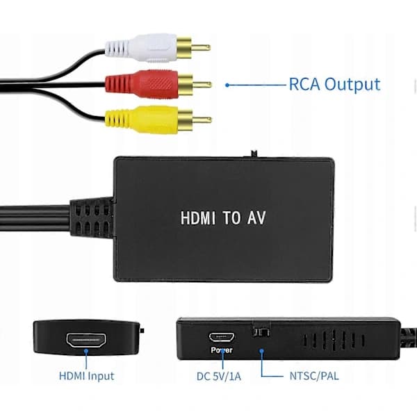 [CA] HDMI til RCA-omformer AV Cinch CVBS 1080 Adapter