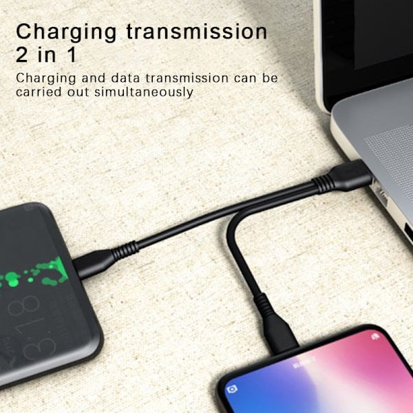 2 i 1 Type C Micro USB-kabel Mobiltelefon Hurtiglader Kabel M C2