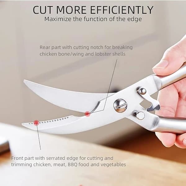 Poultry Shears, Professional Kitchen Scissors, Stainless Steel Poultry Scissors