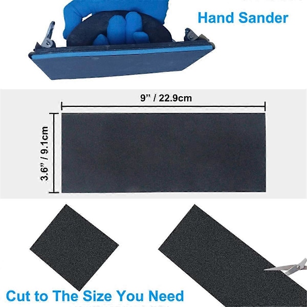 CASA Sandpapperspaket, 20 ST Sandpapper Sorterade För Trä Metall Slipning, Våttorrt Sandpapper Ark, 9 x 3.
