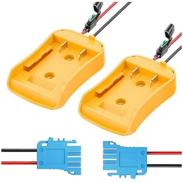 CASA 2 stk. Power Wheel Adapter til 20V Lithium Batteri, Batteriadapter med Ledningsnetstik, DC Pow