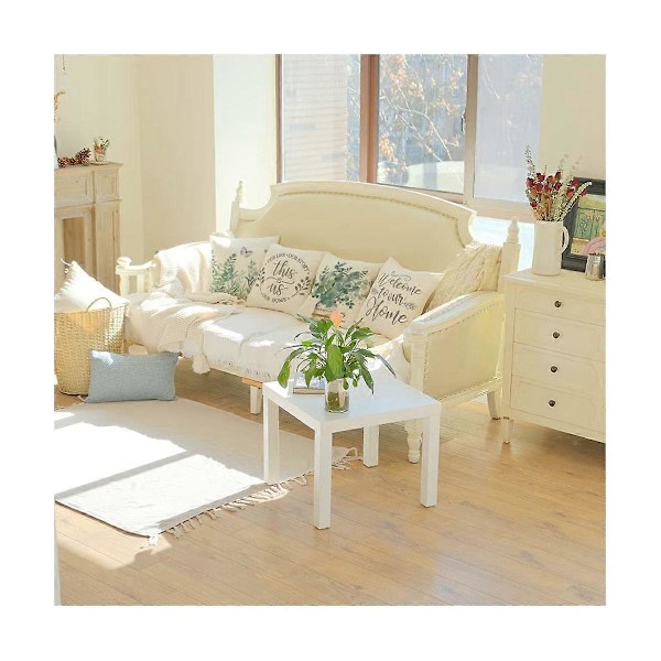 CASA Vår Putetrekk 45x45 cm 4 Putetrekk i Bondestil Vårdekorasjoner Eukalyptusblader Hjemmedekor