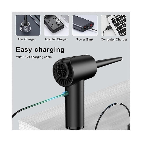 CASA Paineilmapuhallin, 6000 mAh johdoton sähköinen paineilmapuhallin USB ladattava näppäimistön puhdistukseen C