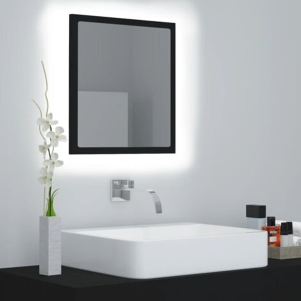 DPZO LED-badrumsspegel Högglans Svart, 40 x 8,5 x 37 cm, Anti-im, 5 Ljusfärger med Variabel Intensitet, Eluttag, Akryl -DPZO.ca