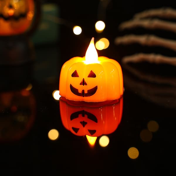 2 stk. gresskarlykt, Halloween LED elektronisk gresskarlykt