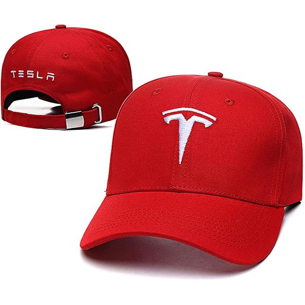 Tesla-keps med broderad billogotyp, justerbar basebollkeps för män och kvinnor, Truckerkeps