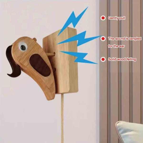 Puinen ovikello, retro hauska ovikello kotiin, 100% uusi