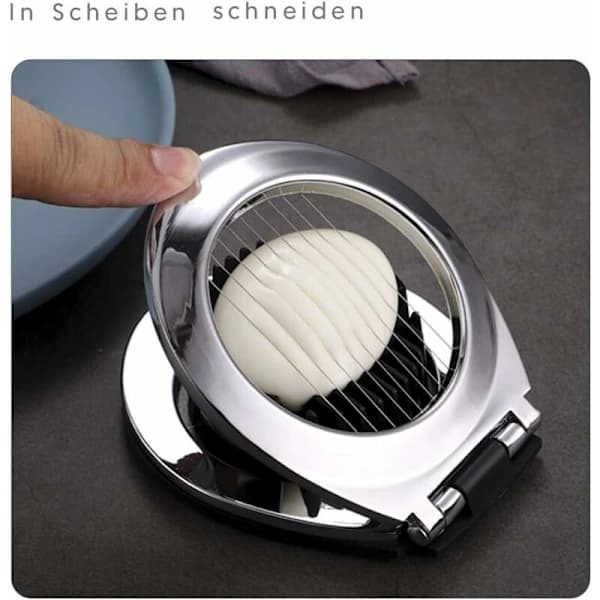 Eggdeler i rustfritt stål, eggkutter, eggskiver (kan vaskes i oppvaskmaskin)