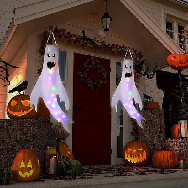 Halloween Dekorationer - 2 Store Spøgelser 130CM - Gyser Dekorationer