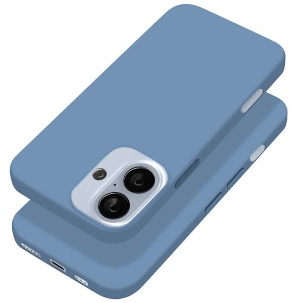 iPhone 16-fodral, Halvstyvt Mjukt Anti-Fingeravtryck Ljusblått