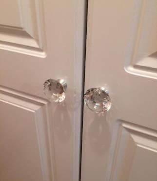 4 pcs Crystal Knobs, 40mm Diamond Drawer Cabinet Door Handle Crystal Door Handle with Screws for Home Kitchen Office Drawer