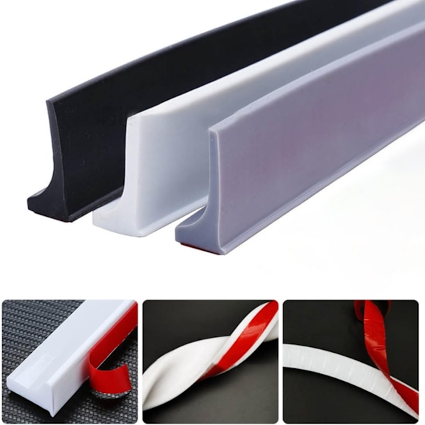 Shower Threshold / Water Barrier – Self-Adhesive Shower Strip – 2m Grey grå