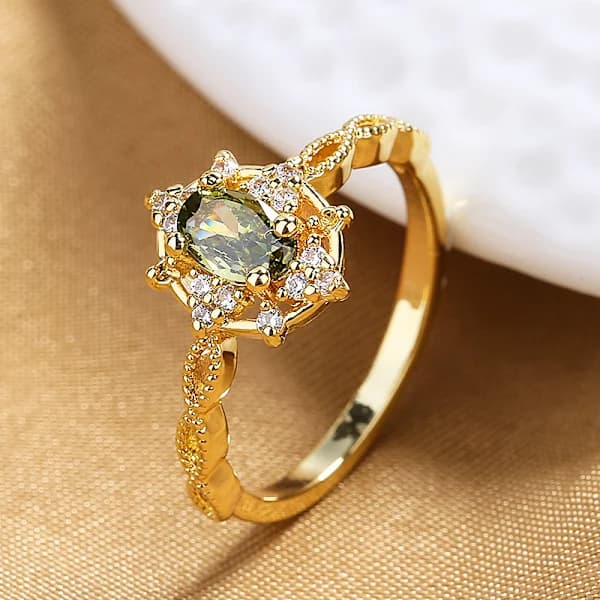 Tåardrop Crest Ring til kvinder, forskellige ædelsten, pæreform, størrelser