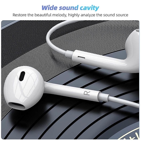 Fonken langalliset kuulokkeet IPhone 15 Pro Max -puhelimelle, in-ear nappikuulokkeet, Type-C kuulokkeet mikrofonilla, basso Stereo headset, ei Bluetooth