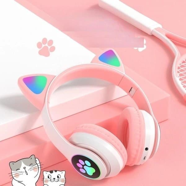 [CA] Kattøre headset trådløse katte bluetooth hovedtelefoner pink rosa
