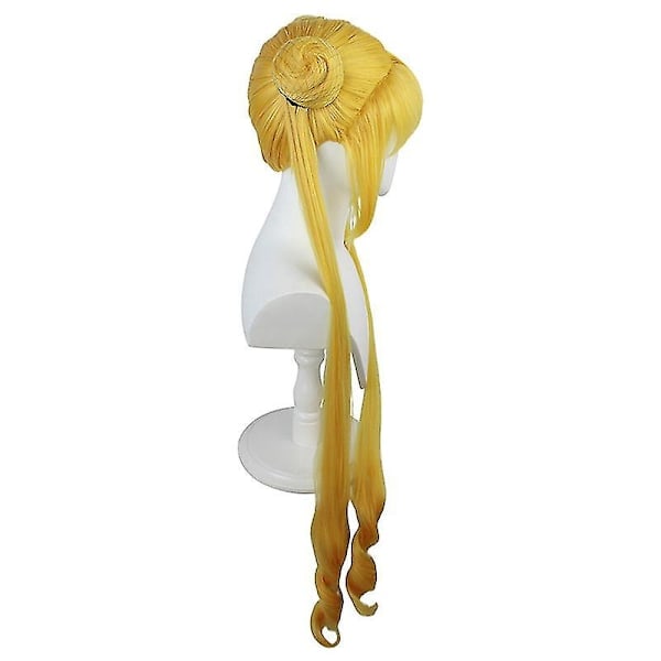 Anime Sailor Moon Peruukki Cosplay Puku Naisille Kultainen Pitkä Synteettinen Hius Halloween Juhla Roolileikki Peruukit