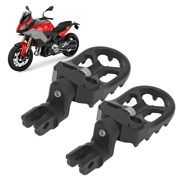 2 stk Motorsykkel Fotstøtte Foran Venstre Høyre Justerbar Fotpedalfeste Pinner for F900R F900XR 2020‑2022 Svart