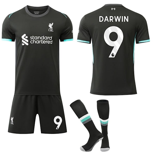24-25 Liverpool vieras lasten aikuisten jalkapallopaita setti No.9 DARWIN XL_ca