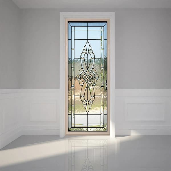 Modern konstglas 3D-dörrdekal (44x200cmx2st), skala