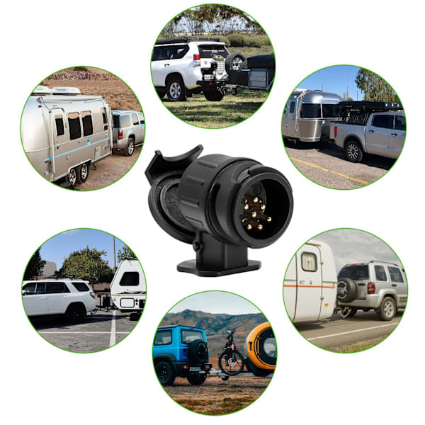 13-polet til 7-polet Adapter til Trailer 13-polet Stik til Bil Trailer-Traktor-Campingvogn-Cykelholder