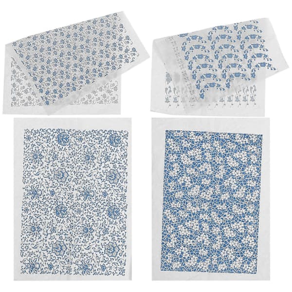 4 Ark Keramik Underglasyrpapper Dekaler Keramiklera Överföringspapper Dekoration[ca]