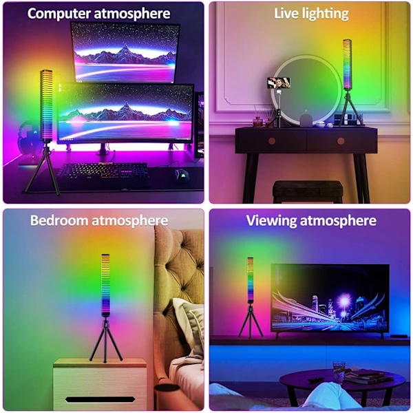 [CA] Smart LED-lysstrimmel, lydrespons LED-lys spellampe farverig lydstyret lydvisning lysstrimmel