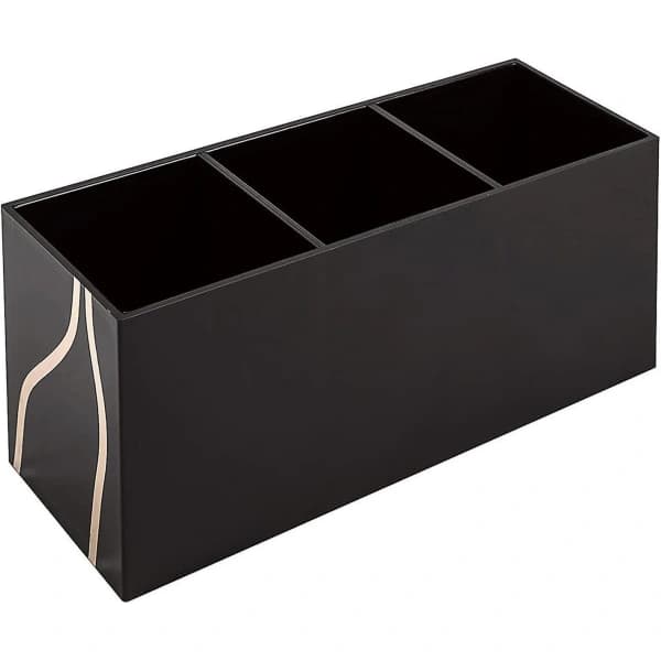 Makeupbørsteholder Organizer - 3 Rum Akryl Kosmetikbørster Opbevaring