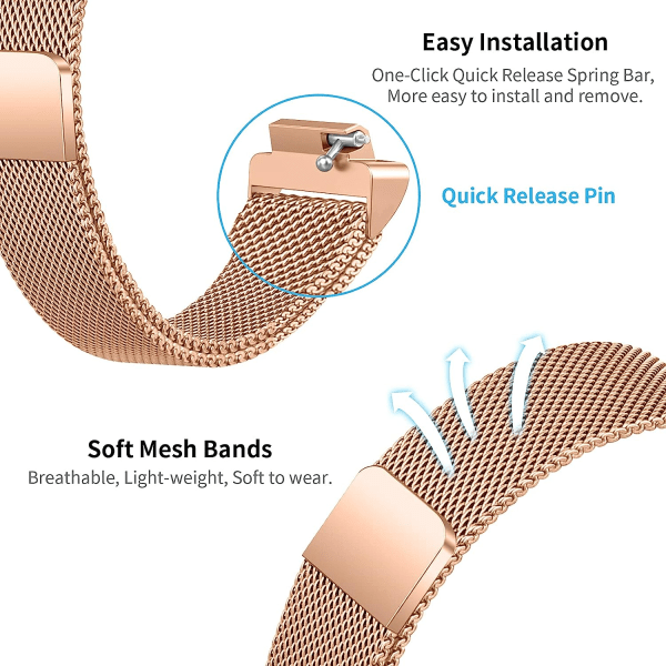 2-pack band kompatibelt med Fitbit Inspire 2/ Inspire HR/Inspire, armband i rostfritt stål