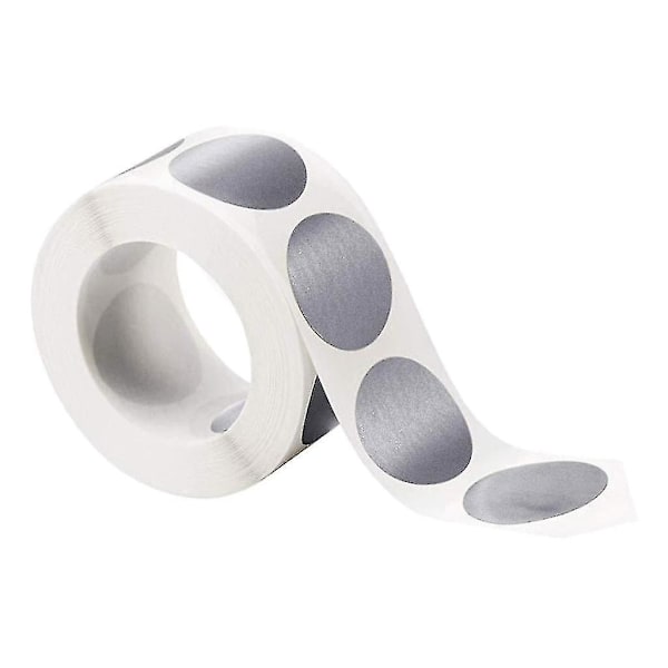 300 stk/rull Skrapelodd Runde Sølv Klistremerker 2,5 cm Størrelse Bra Premium