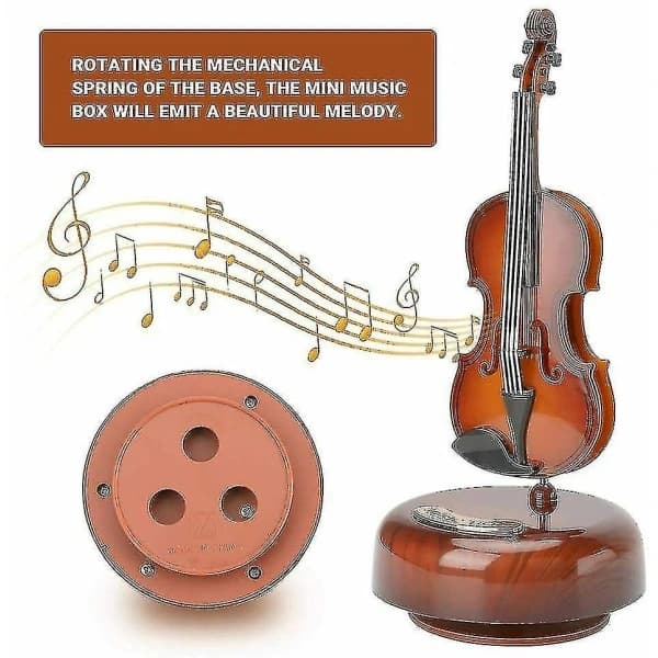 Roterende spilledåse Mini violin guitar håndværksinstrument