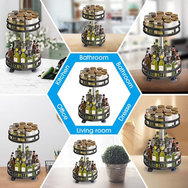 2-osainen Lazy Susan 360 astetta pyörivä tarjotin 23 cm liukumaton pyörivä säilytysastia paperiserveteille Kylpyhuone Keittiö Kaappi Ruokakomero Työtaso...