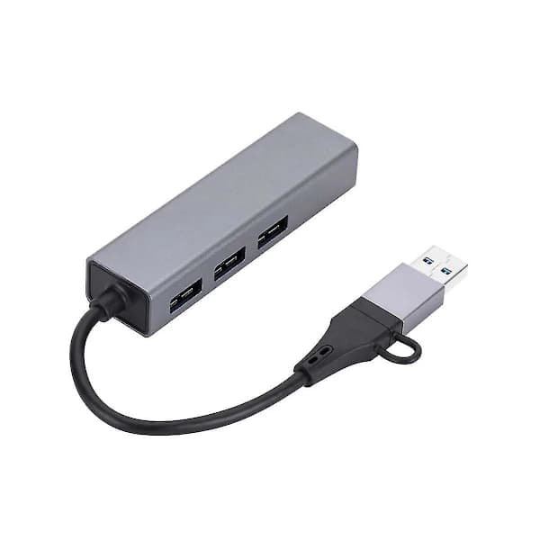 Gigabit 1000mbps 3 Port 3.0 Hub 2 I 1 Kabel Usb-c Til Rj45 Driverless