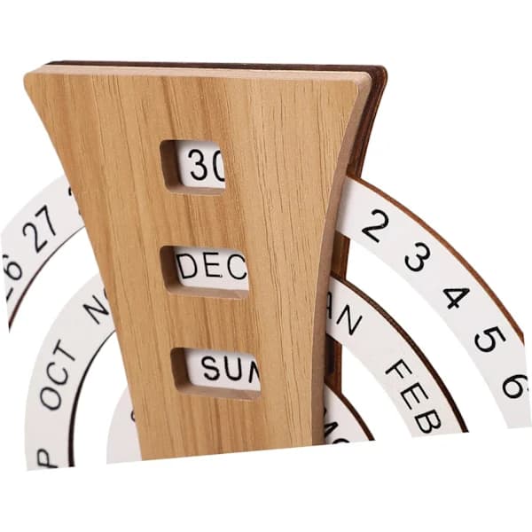 Elegant Träkalender Skrivbordstillbehör Träkalender Dekorativ Evighetskalender i Trä
