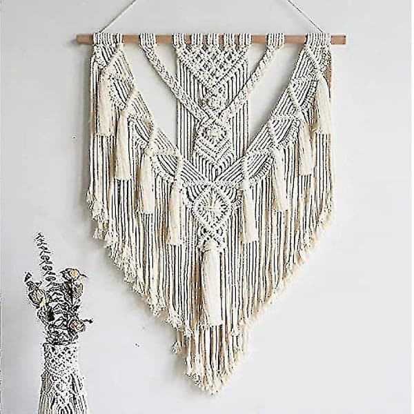 [CA] Macrame Vægtæppe, Chic Boheme Gobelin Til Soveværelse 55 X 70 Cm xc