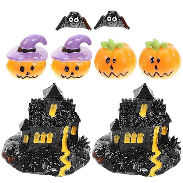 Halloween Fladdermus Pumpa Figurer Trädgårdsdekor 8 Delar