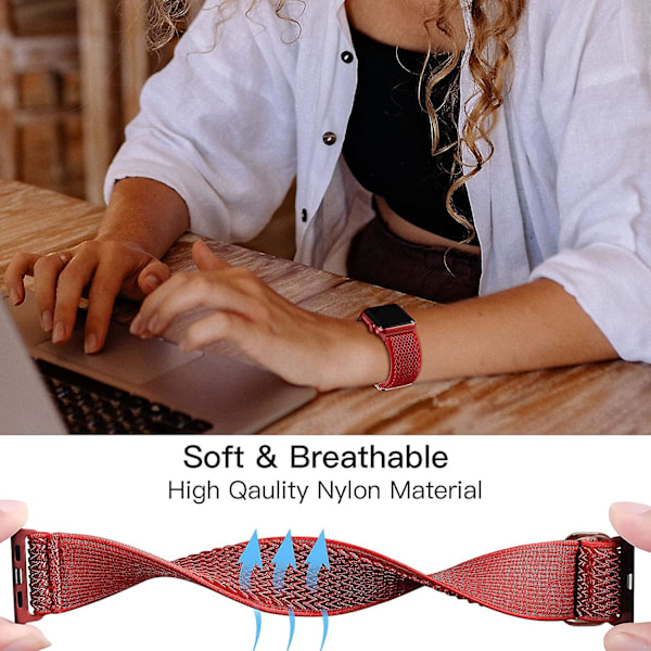 Stretchbånd Kompatibelt med Apple Watch 49mm 45mm 44mm 42mm for Kvinner Menn, Myk Solo Loop Justerbar Flettet Elastisk Bånd for Apple Watch 49mm 45mm 44mm 42mm