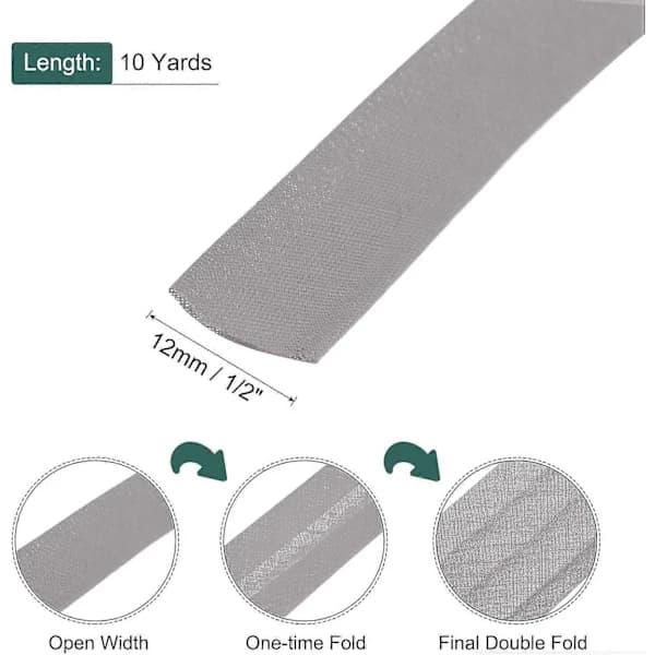 [CA] 1/2 tomme Dobbel Foldet Skråbånd Polyester Kontinuerlig Bulk Skråbånd for