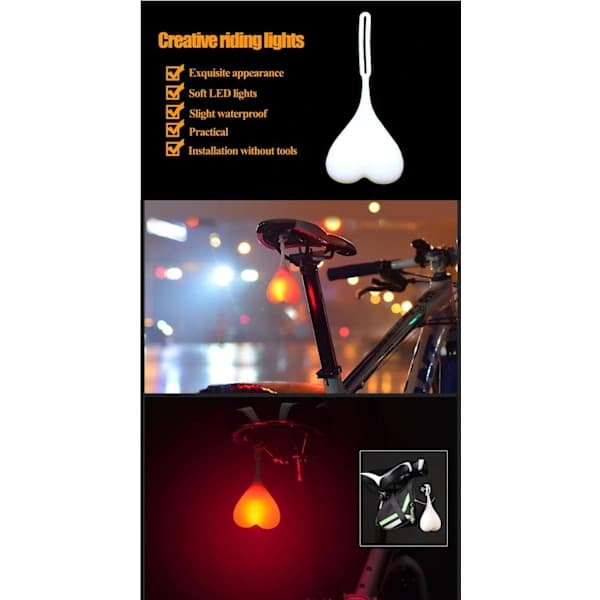 Silikonhjerte LED-baklys (rødt)