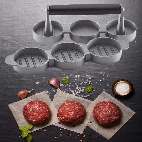 3 mini hamburgerbøffer til lækker grillning, kødpresse